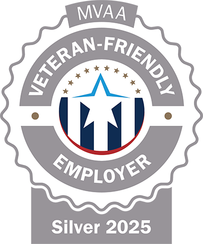 MVAA Veteran-Friendly Employer, Silver 2025 badge.