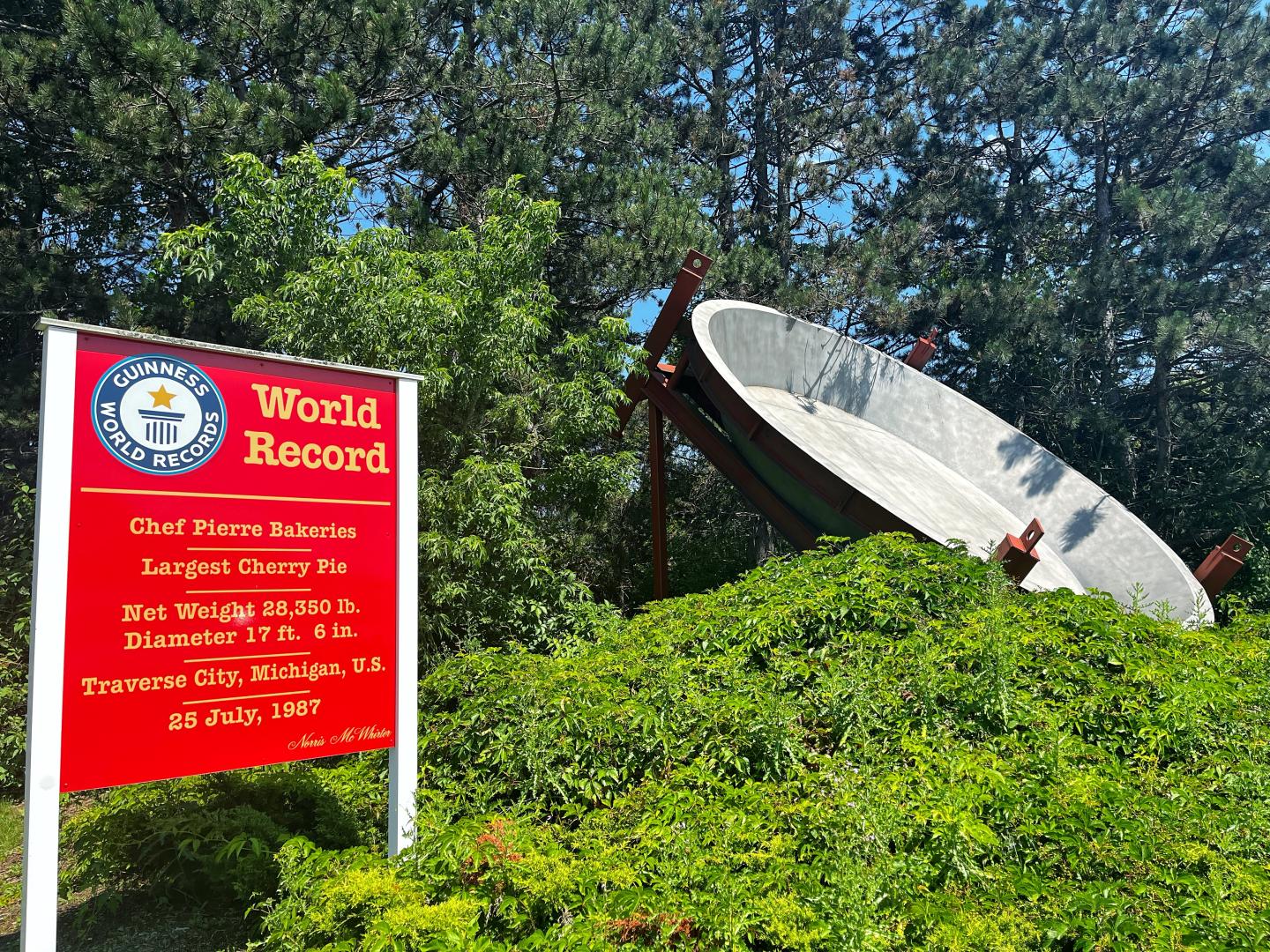 World's Largest Cherry Pie Pan in Traverse City, Michigan